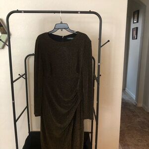 Lauren Ralph Lauren Metallic Gold Mini Dress